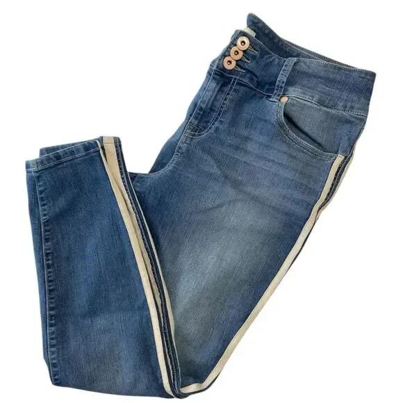 Torrid First Fit Jegging Jeans Women's Size 14S (33x25) Short Mid Rise Striped - Picture 3 of 11